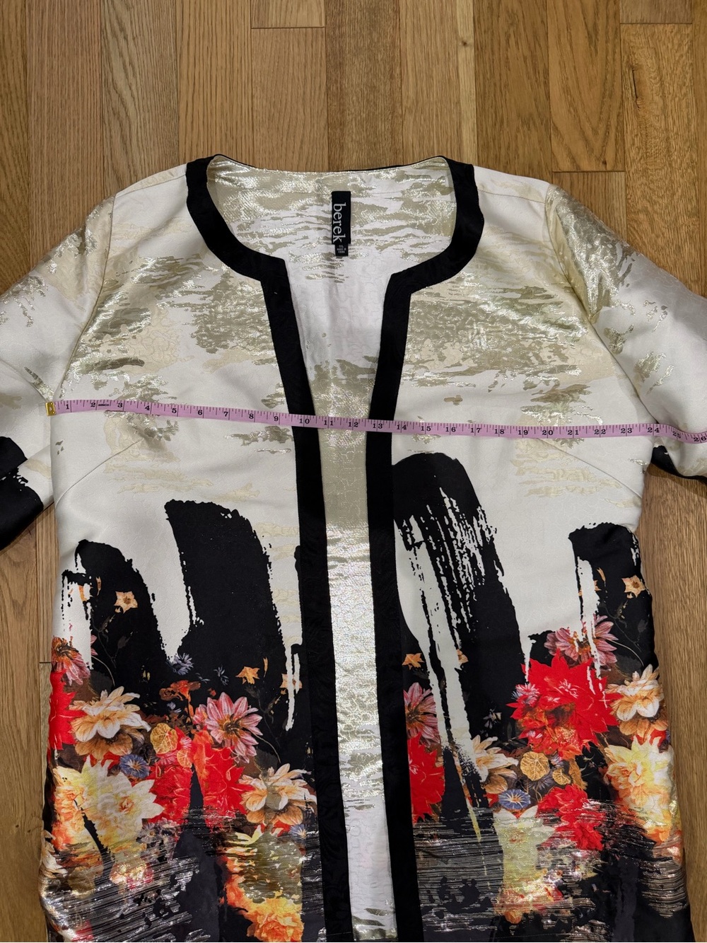 Berek Floral Brushstroke Open-Front Jacket | Size 1XL - Picture 13 of 14